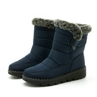 DMQupv čizme za žene zimske snježne ravne kuke Držite tople snježne čizme Udobne srednje čizme cipele