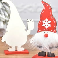 Jiaroswwei Božićni dekor sastavljen drvenim oslikanim obojenim Ornamentima Djeda Mrazu GNOME