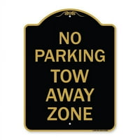 Prijava u. Dizajnerski znak serije - bez parkirališta zona, crno-zlatno
