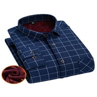 Paille Muškarci vrhovi rever vrat Flannel majice dolje bluza s jednim grudima za odmor tunika košulja Style-F 40