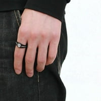 BlackIon oblaganje prstena od nehrđajućeg čelika AAA grd CZ Clear Da Veličina 8