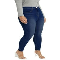 Ženske plus veličine Jeans Plain Skinny Dark Wash 4xL