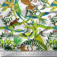 Siamoi Silk tkanine podružnice, papagaj i leopard džungl otisak šivaći šipka tkanine
