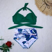 TAWOP metalik kupaći kostim seksi ispis dva plaža bikinija kupaći kostim zelene veličine 8
