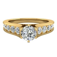 18K zlatni zaručni prstenovi 1. CT TW Diamond Phove Boe Cutherity Cards Rivijera Shank