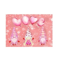 Loyerfyivos Valentines Dnevna prostirka, Valentine Hearts Gnomes Zatvoreni vanjski Neklizajući Valentine