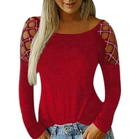 Cuhas Womens Modne bluze Košulje Jesen Zima Vintage V izrez Halloween Housewife Čipka za kuhanje s dugim