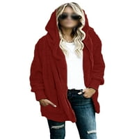 Avamo Žene Otvoreno prednji kaput sherpa kaput s dugim rukavima Fuzzy prevelizirani džemper s dugim
