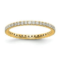 14k žuti zlatni prsten za prsten vječni dijamantski okrugli polirani u zajedničkom prong 2ct