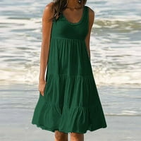 Aloohaidyvio dame haljine, ženska modna praznika ljeta Solid boja haljina za plažu bez rukava bez rukava