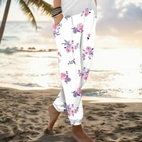 Pujkoer ženske ljetne haromske pantalone na pantalone Boho Beach pantalone Ljetne pantalone Lagane casual