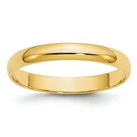 14K Yellow Gold LTW Pola okrugle veze veličine 7. Prsten