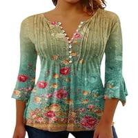 Paille žene majica cvjetni print tunik bluza rukav ljetni vrhovi Bohemian Dailywer majica Style-G s