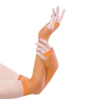 Haxmnou 80s 90s Fishnet mrežaste rukavice za žene Neonske rukavice bez prsta za dodatnu opremu