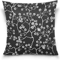 Cvjetovi trešnje baršunaste plišani bacanje jastuka za jastuk za jastuk - 16 16 - Nevidljivi patentni