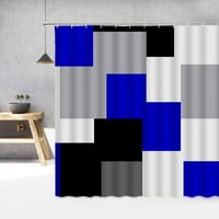 Kreativna geometrijska tuš zavjesa crna bijela siva kvadratni uzorak Moderna jednostavna kupatilo Dekor za zavjese sa kukama