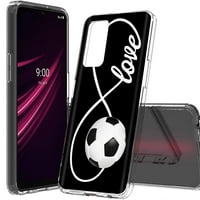 Vibecover tanak futrola kompatibilna za T-Mobile Revvl V + 5G V Plus 5G, ukupna zaštitna zaštita Fle TPU, voli nogomet