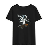 -Hirts za žene ljeto majica za žene žensko astronaut skejtbord tiskani casual kratkih rukava okrugli