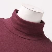 Ženski džemper čvrsto ugradnju visoke elastične čvrste boje dugih rukava s visokim vratom pamučni vrhovi