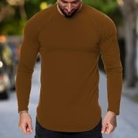 Cuekondy muns modni casual sportovi fitnes na otvorenom zakrivljeni rub čvrsta boja okrugla vrata majica