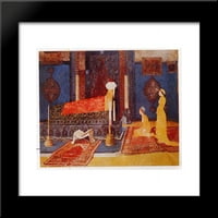 Dvije mlade djevojke posjećuju svetilište uokvirene umjetničke otiske od strane Osmana Hamdija