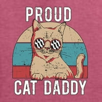 Ponosna mačka tata mačka Ljubođaju muške grafičke majice, vintage Heather Crvena, X-velika