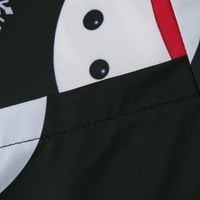 Pirubovi za žene plus veličine Božić V izrez uniformni snjegović tiskani labavi fit ugrađene majice