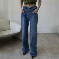 Fardey traper pantalone za žene sa dnevnim boravkom pune boje Jeans hlače dugmete patentni zatvarač