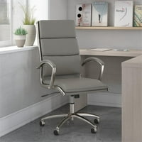 BBF serija Visoko leđa kožna izvršiteljska uredska stolica svijetlo siva koža