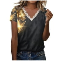 Strugten majice kratkih rukava za žene Slatke tinejdžerske majice Bluze Moda čipka Petwork Basic Tops