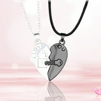 Draggmepartty Coll Heart parovi magnetske ogrlice, zaključavanje i ključ puzzle odgovaraju ogrlicu za