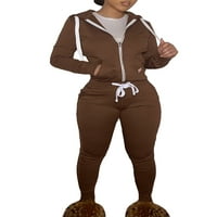Canrulo ženska jesenska zimska trenerka zip up dukserice dukserice + nacrtajući mršavi duks jogger setovi
