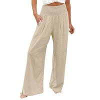 Durtebeua casual pantalone za žene visoki stručni džepovi visokog struka elastične struke krutne hlače,