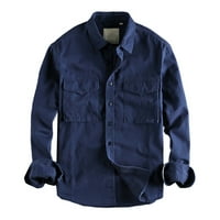 Ketyyh-Chn muške polo majice plus veličine muške košulje top plava, 2xl