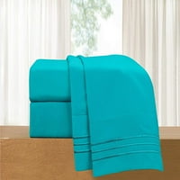 ELEGANT COMFORT® Silky-Soft Series - 4-komadni krevet bez boraba, duboki džep do, kralj, tirkizni