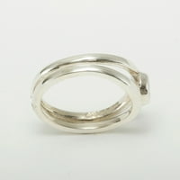 9k bijeli zlatni prirodni tanzanitski ženski prsten pasijansa - veličine 4,25