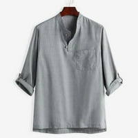 Aueooeo Muški ljetni novi stil moderan čisti pamuk i bluza od sedam centi Vruća prodaja