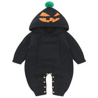 Bomotoo novorođenčad ležernih kombinezona labavo playuit Halloween pletiva od pune boje ROMPER BLACK 66