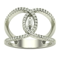 Araiya Sterling Silver Diamond Space Band prsten, veličina 9.5