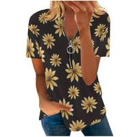 Ljetne vrhove kratkih rukava Bluze Regularne fit T majice Pulover Tees The Sunflower Ispiši T-majice