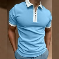 Košulje za muškarce Rukovanje košulja Okrenite bluzu Muški ovratnik zatvarača Splice Polos Casual Muška bluza