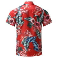 Muškarci Proljeće Ljetna majica Cvjetna plaža Havajski tropski Tropical Top Casual gumb Dole Majica
