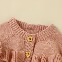 Arvbitana novorođenčad za bebe djevojke bez džempera sa punim bojama ruffle dugi rukav dugme za rušenje Knit ROMper hlače novorođenčadska zimska odjeća