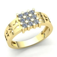 Prirodno 1.5ct okruglo Dijamantna muška klasična obljetni angažman prsten od punog 10k ruža, bijelo