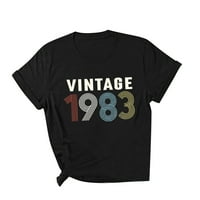 Majice kratkih rukava za žene 60. rođendanski poklon Vintage vrhovi casual slova Ispis Crewneck Tees