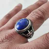 Lapis Lazuli Muški prsten, prirodni nakit, srebrni nakit, srebrni prsten, rođendanski poklon, teški