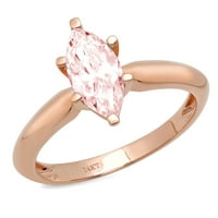 1.5CT Marquise rez ružičasti simulirani dijamant 14K 14K ruže Gold Gold Angažone prsten veličine 4