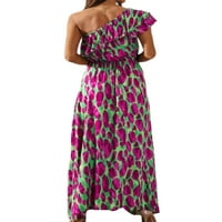 Bomotoo dame Ljeto plaža Sundress cvjetni print Maxi haljine jedno ramena dugačka haljina boemska zabava