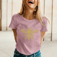 Ženske majice Casual ženske majice sa ženskim proljetnim ljetnim pčelama tiskanim kratkim rukavima o