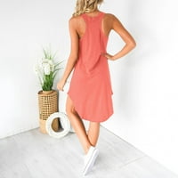 Ženski mini mini modni modni ljetni ispisani V-izrez haljina lubenica crvena l